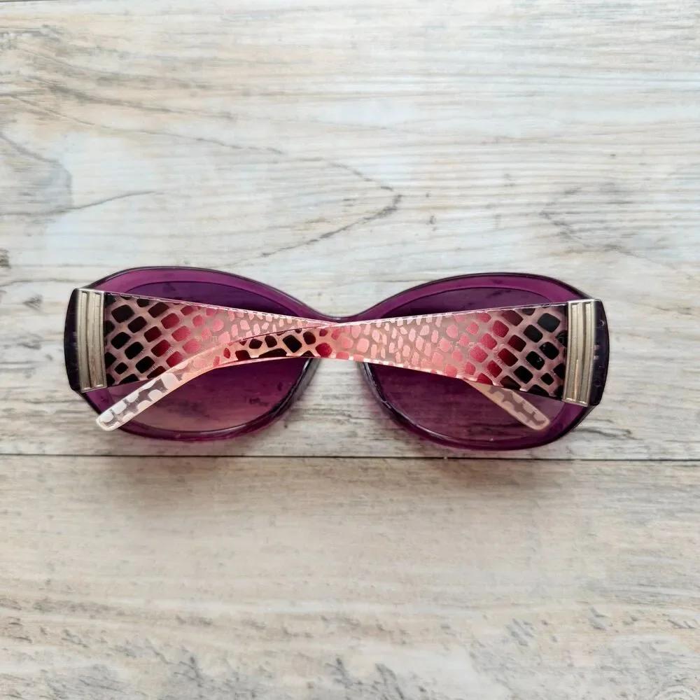 Foster Grant Y2K Sunglasses Purple Oversized Demure Retro Glam UV Protection